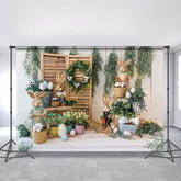 Hase Kaninchen Bunt Eier Glücklich Ostern Party Hintergrund